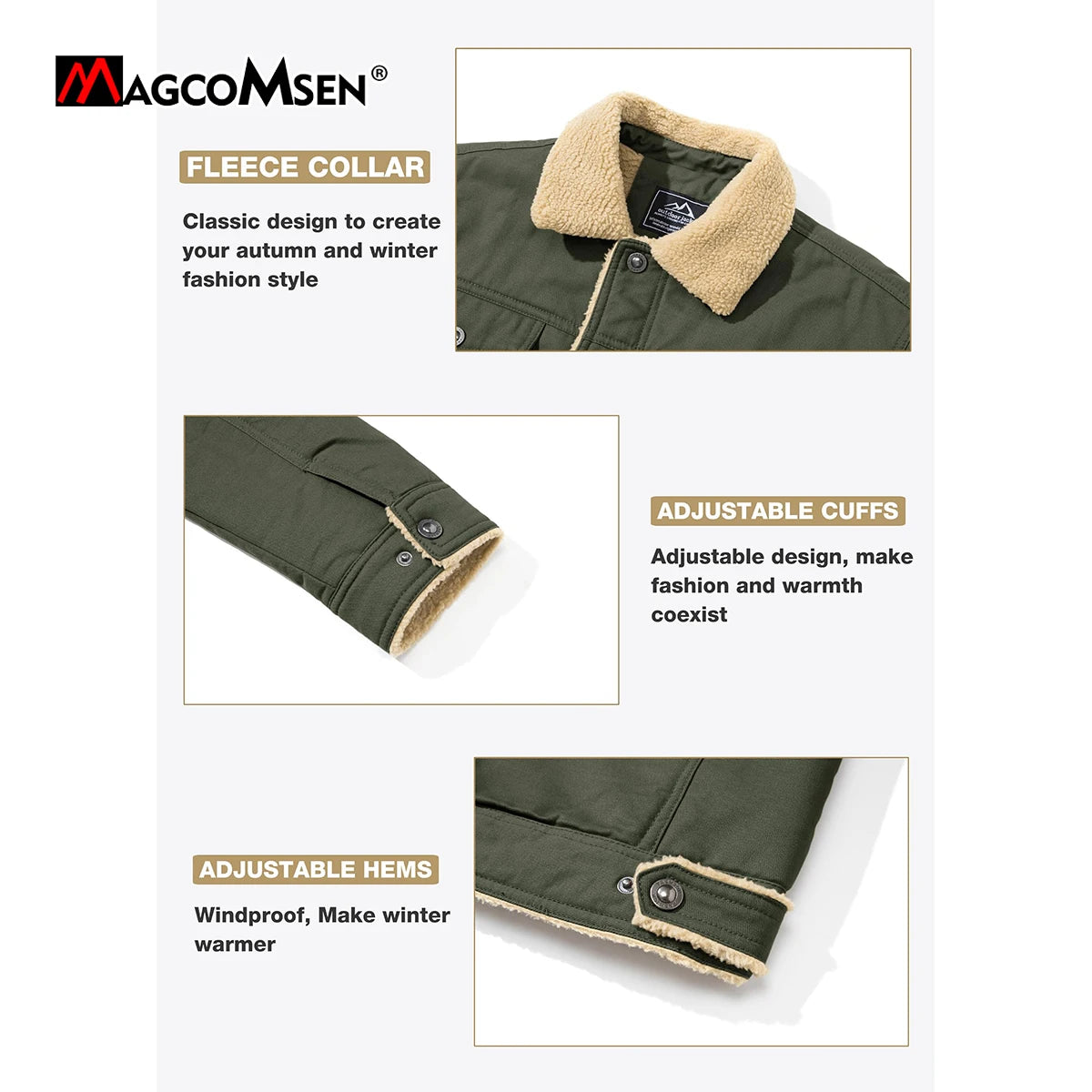 Magcomsen by Newtrends Warm Sherpa Lined Jacket