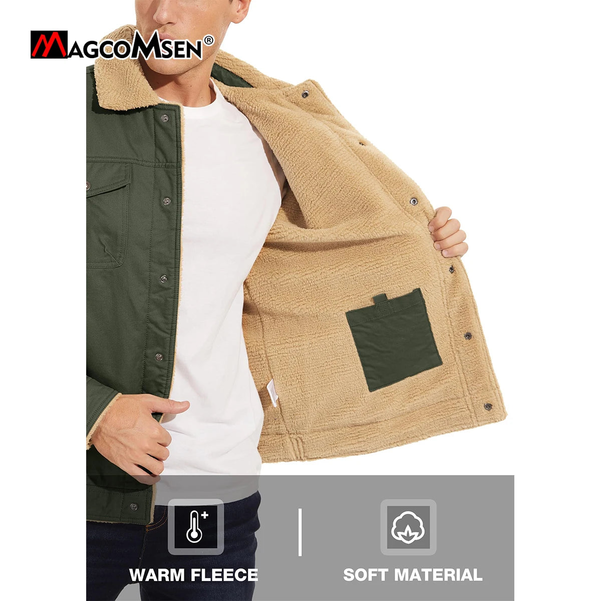 Magcomsen by Newtrends Warm Sherpa Lined Jacket